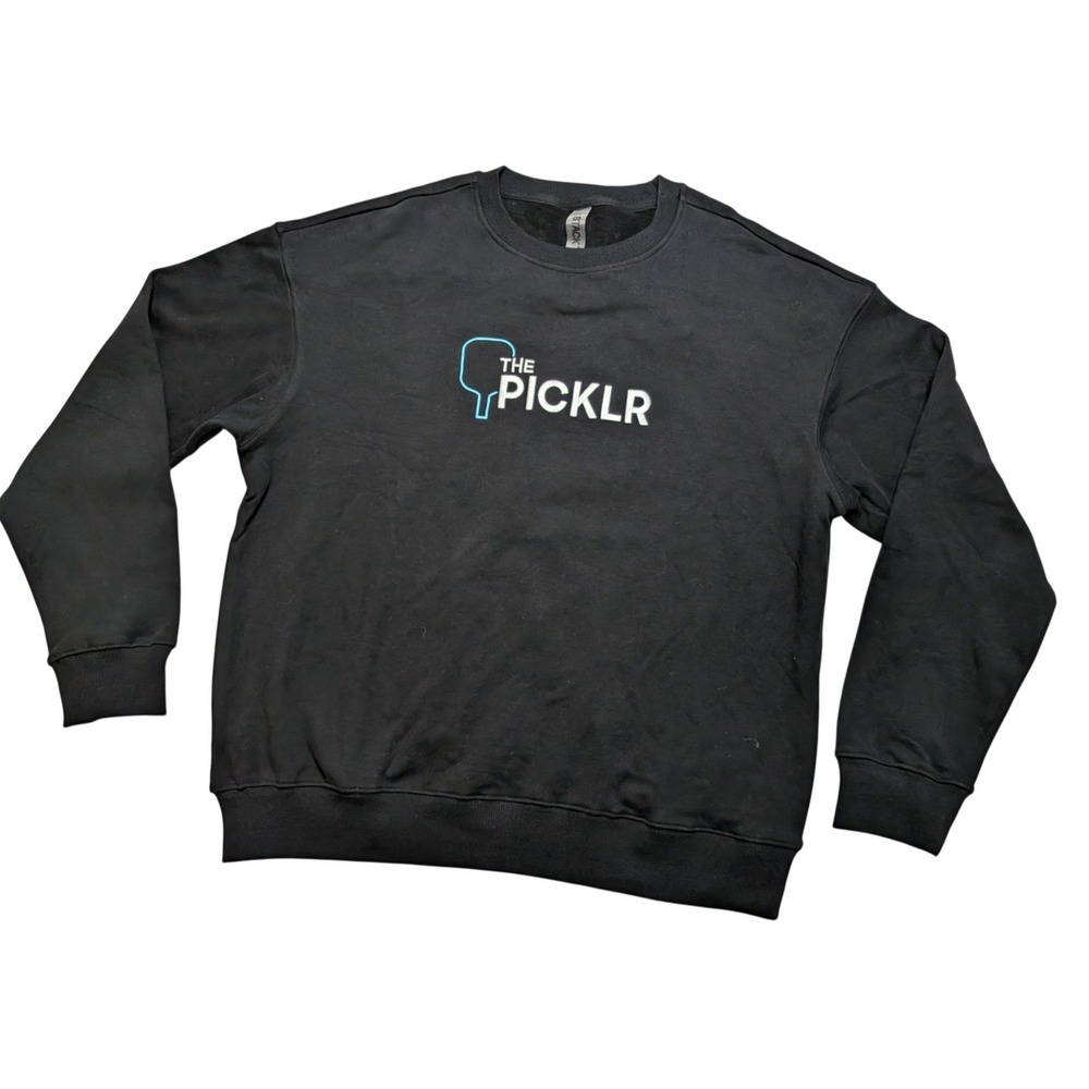 Stack Athletics The Picklr Sweatshirt Men's XL Black Pickleball Crewneck NWT